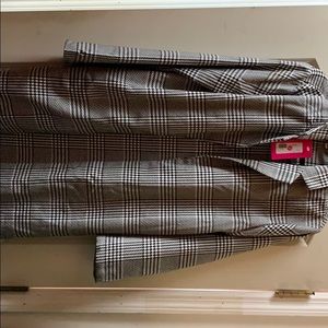 Long black and white jacket